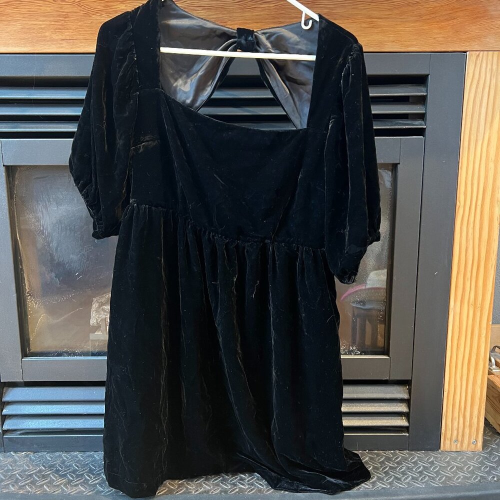 Modcloth velvet mini dress with bow detail